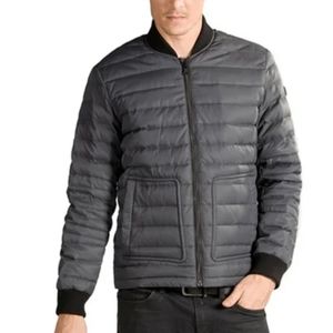 Orobos Mens Down Bomber Jacket Coat - Medium - GRAY CHARCOAL